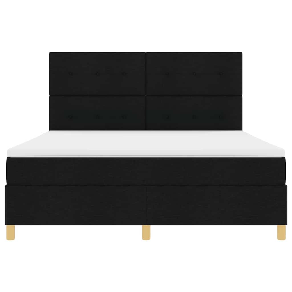 Letto a molle con materasso Nero 180 x 200 cm Tessuto