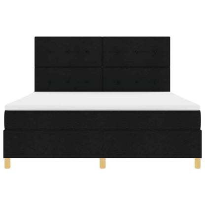 Letto a molle con materasso Nero 180 x 200 cm Tessuto