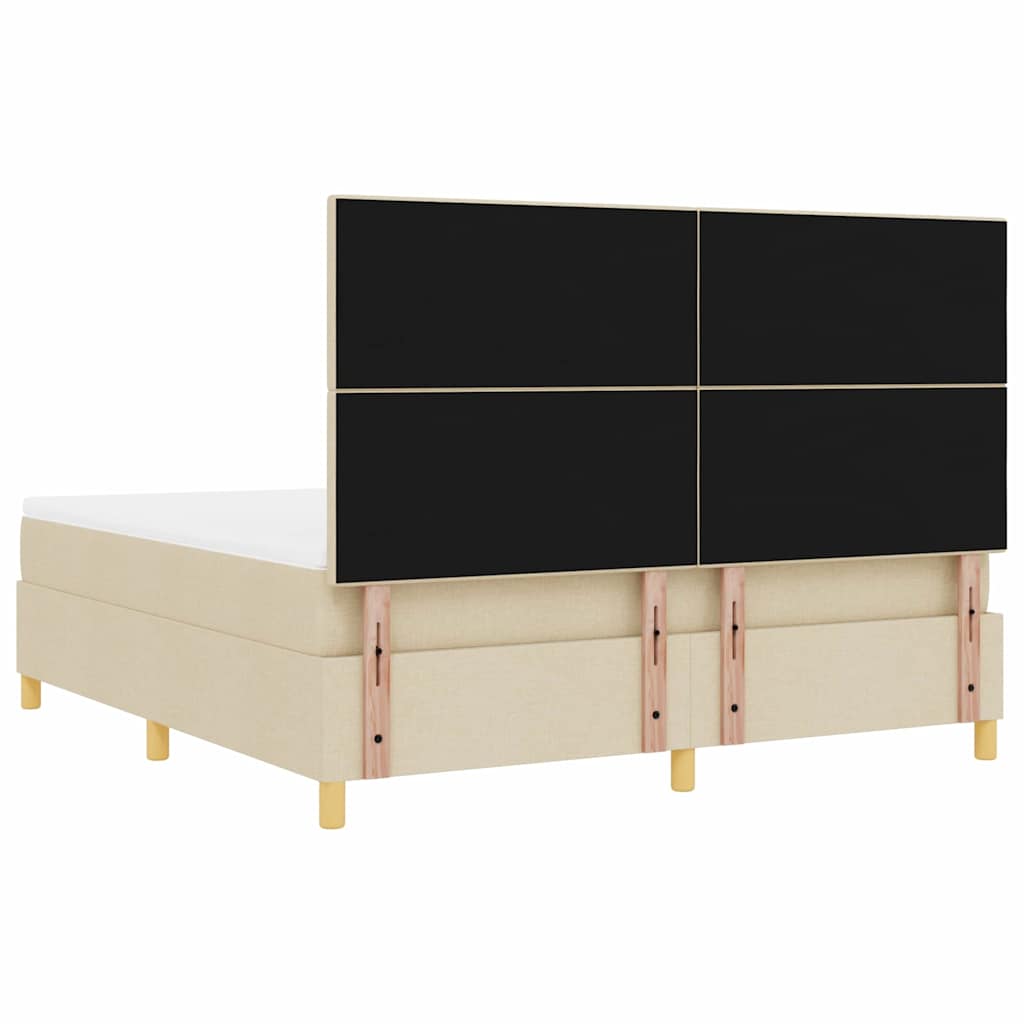 Letto a molle con testiera Crema 180 x 200 cm Tessuto | homemem39