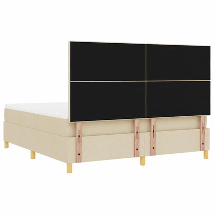 Letto a molle con testiera Crema 180 x 200 cm Tessuto | homemem39