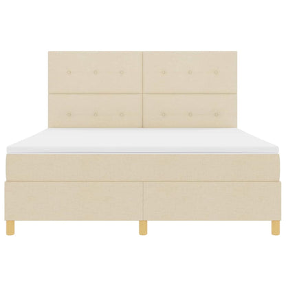 Letto a molle con testiera Crema 180 x 200 cm Tessuto | homemem39