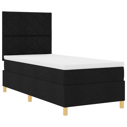 Letto a molle con testiera Nero 90 x 200 cm Tessuto | homemem39