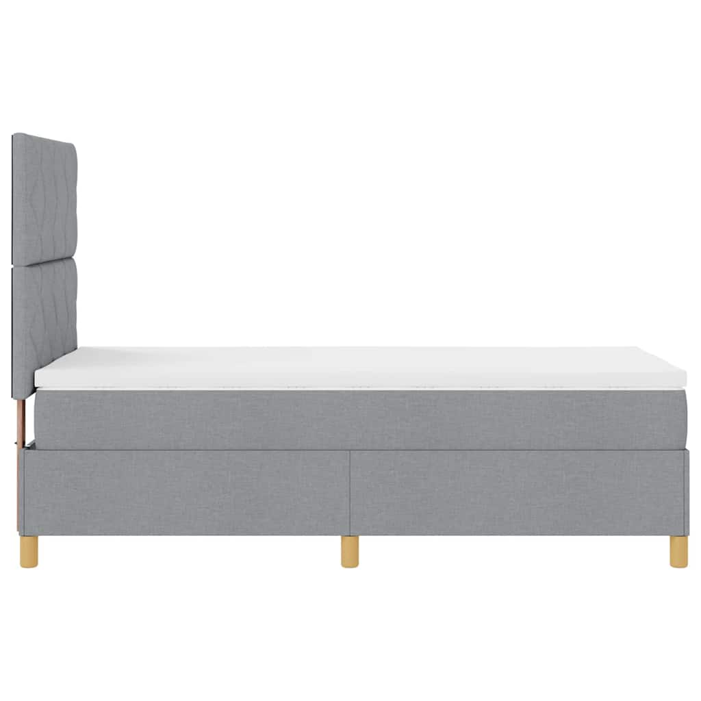 Letto a molle con testiera Grigio chiaro 100 x 200 cm Tessuto