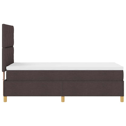 Letto a molle con materasso Marrone scuro 100 x 200 cm Tessuto