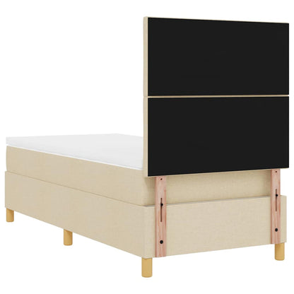 Letto a molle con testiera Crema 100 x 200 cm Tessuto | homemem39