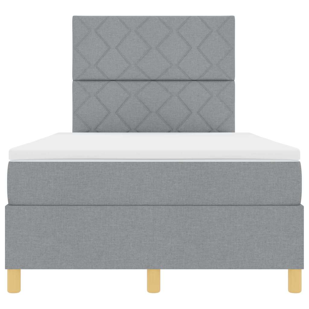 Letto a molle con testiera Grigio chiaro 120 x 190 cm Tessuto | homemem39