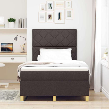 Letto a molle con testiera Marrone Scuro 120 x 190 cm Tessuto | homemem39