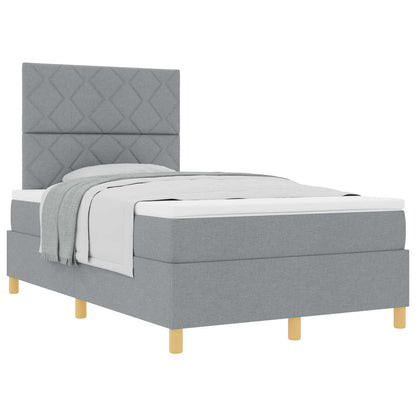 Letto a molle con testiera Grigio chiaro 120 x 200 cm Tessuto | homemem39