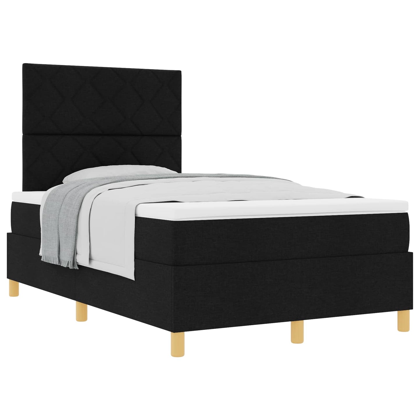 Letto a molle con testiera Nero 120 x 200 cm Tessuto | homemem39