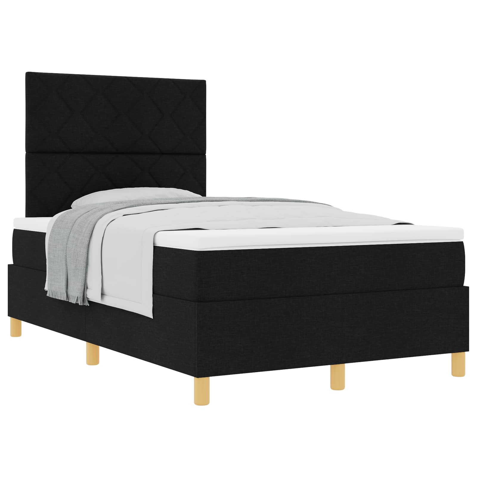 Letto a molle con testiera Nero 120 x 200 cm Tessuto | homemem39