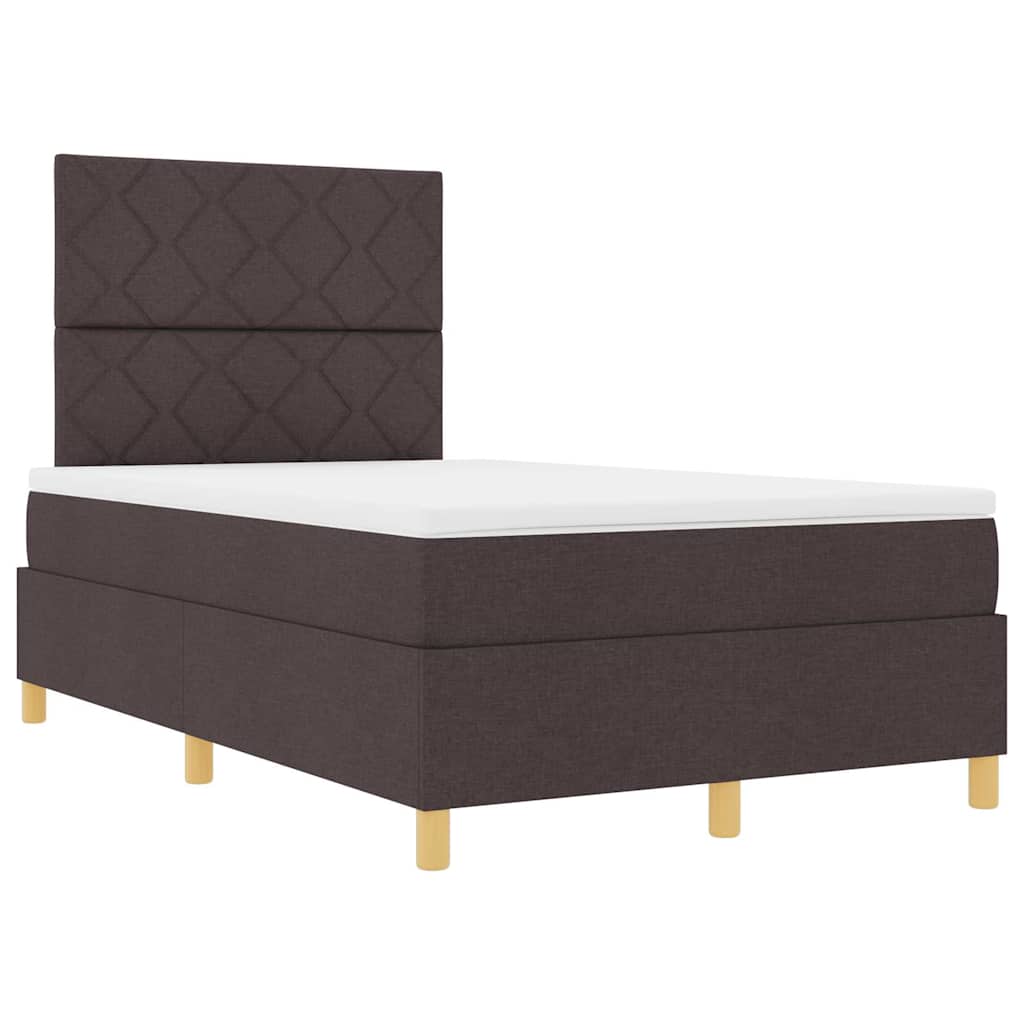 Letto a molle con testiera Marrone Scuro 120 x 200 cm Tessuto | homemem39