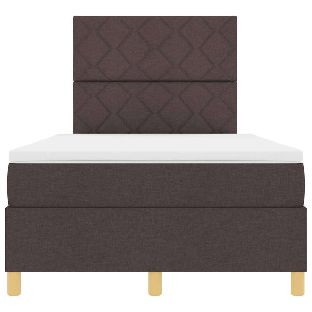 Letto a molle con testiera Marrone Scuro 120 x 200 cm Tessuto | homemem39