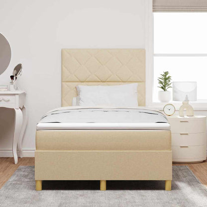 Letto a molle con testiera Crema 120 x 200 cm Tessuto | homemem39