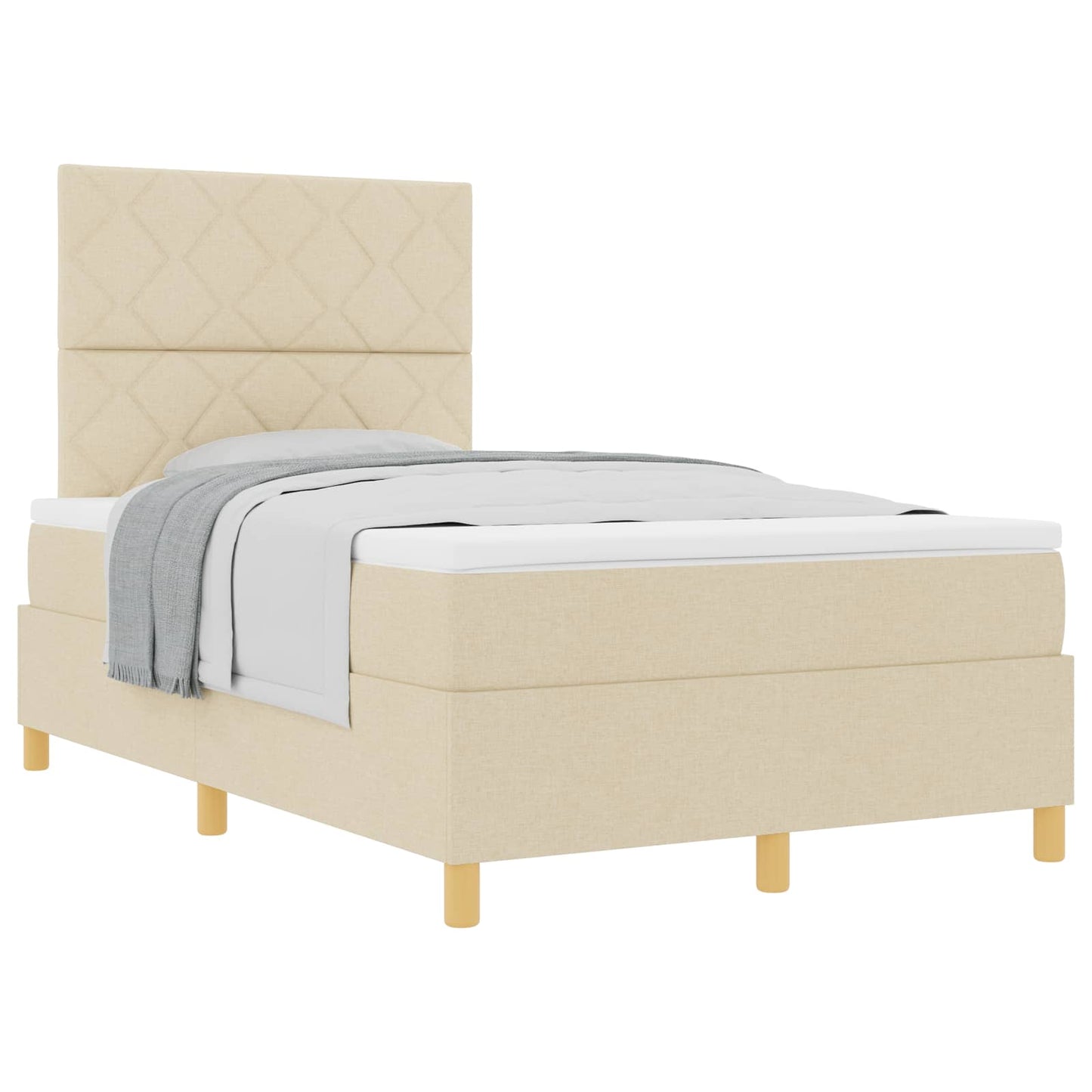 Letto a molle con testiera Crema 120 x 200 cm Tessuto | homemem39