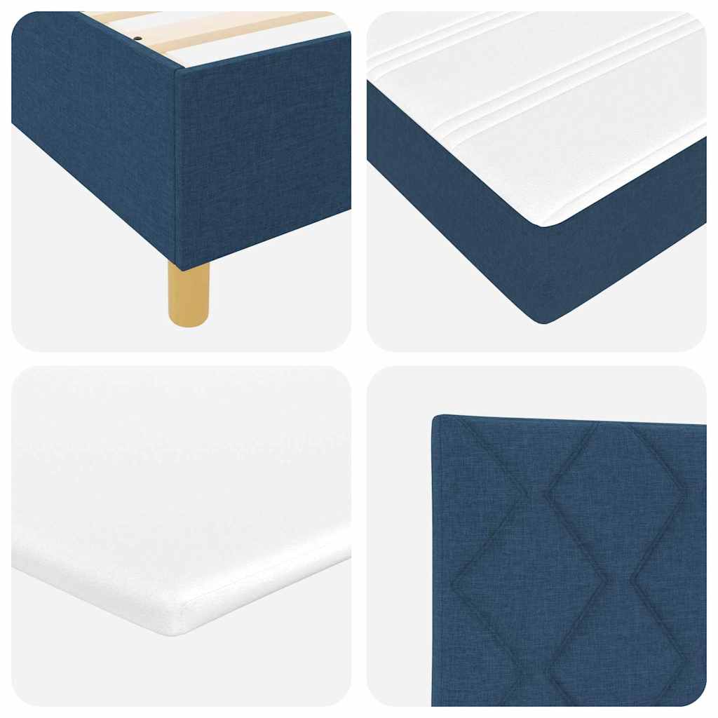 Letto a molle con testiera Blu 120 x 200 cm Tessuto | homemem39
