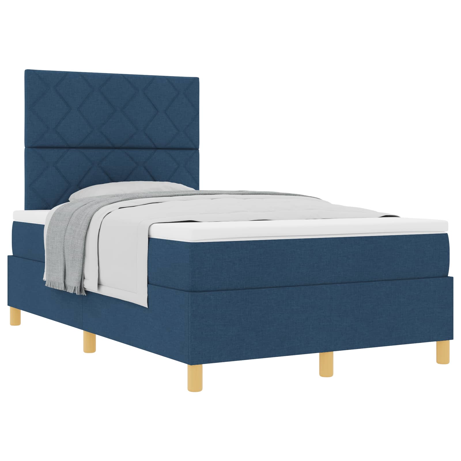 Letto a molle con testiera Blu 120 x 200 cm Tessuto | homemem39