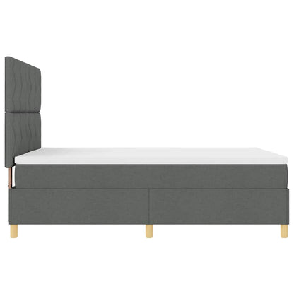 Letto a molle con testiera Grigio scuro 140 x 190 cm Tessuto