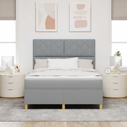 Letto a molle con testiera Grigio chiaro 160 x 200 cm Tessuto | homemem39