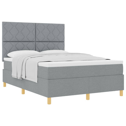 Letto a molle con testiera Grigio chiaro 160 x 200 cm Tessuto | homemem39