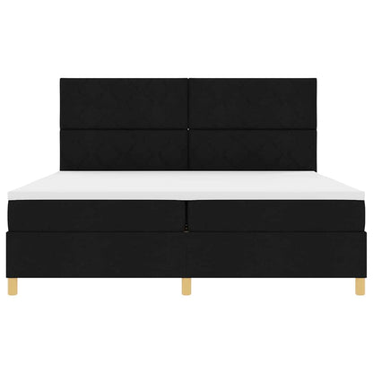 Letto a molle con materasso Nero 200 x 200 cm Tessuto | homemem39