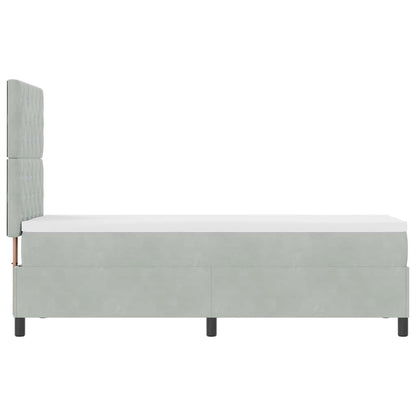Letto a molle con materasso Grigio chiaro 80 x 200 cm Velluto