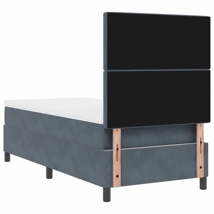 Letto a molle con materasso Grigio scuro 90 x 190 cm Velluto | homemem39