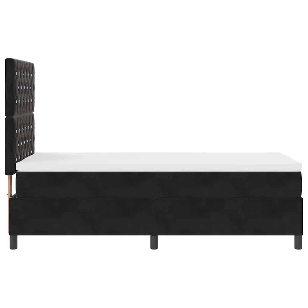 Letto a molle con materasso Nero 90 x 200 cm Velluto | homemem39