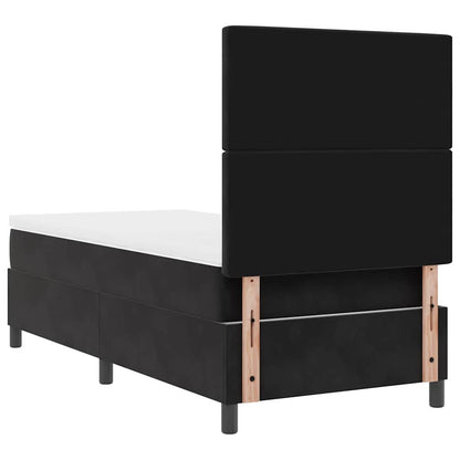 Letto a molle con materasso Nero 100 x 200 cm Velluto | homemem39