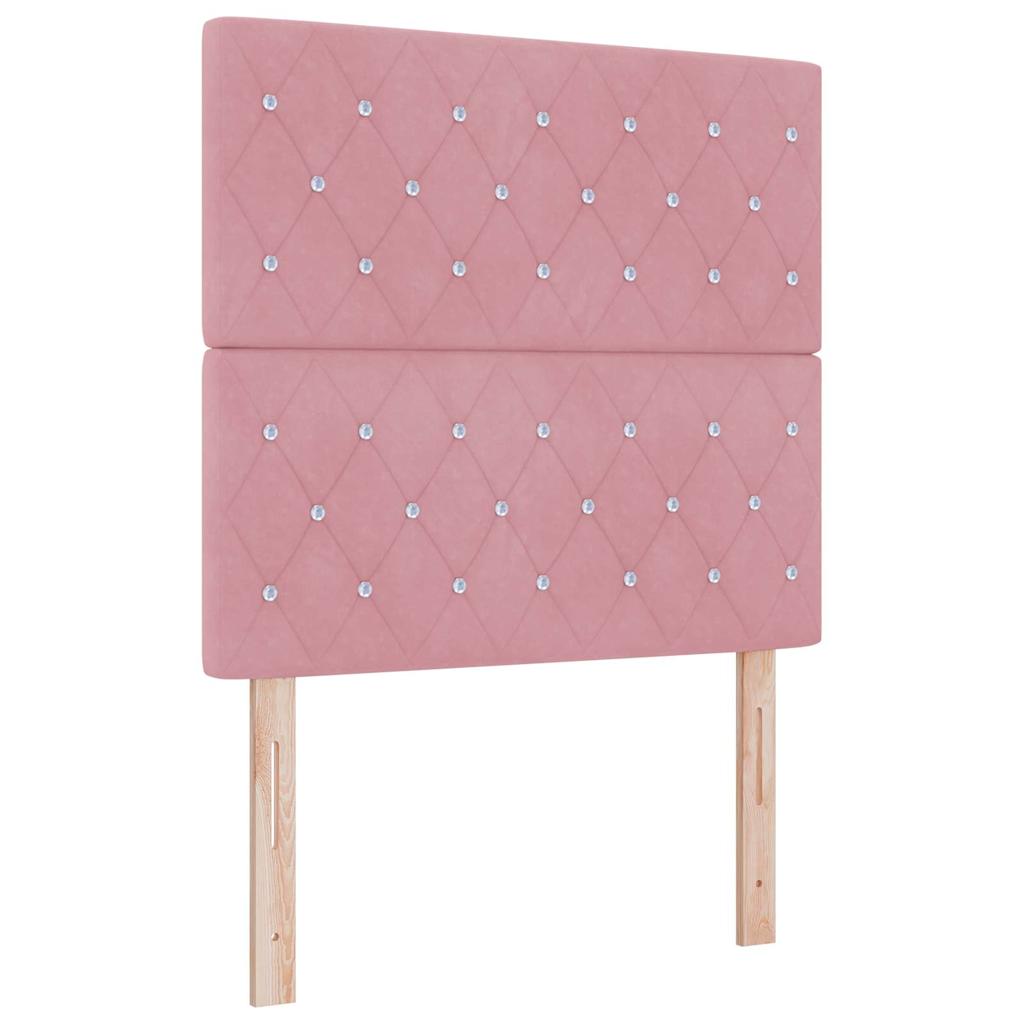 Letto a molle con materasso Rosa 100 x 200 cm Velluto | homemem39