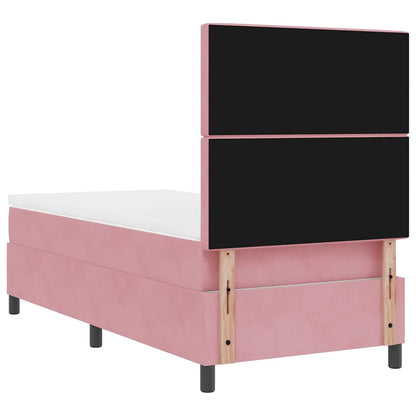 Letto a molle con materasso Rosa 100 x 200 cm Velluto | homemem39