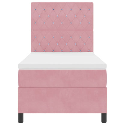 Letto a molle con materasso Rosa 100 x 200 cm Velluto | homemem39