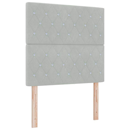 Letto a molle con materasso Grigio chiaro 120 x 190 cm Velluto | homemem39