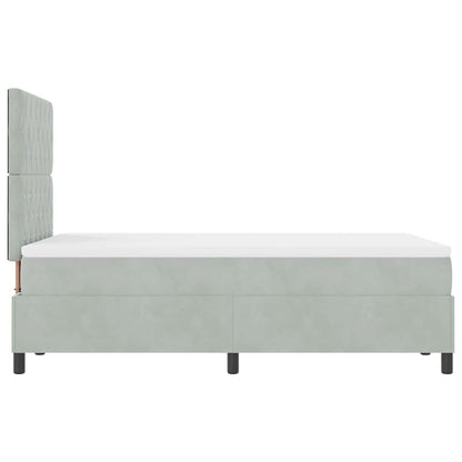 Letto a molle con materasso Grigio chiaro 120 x 200 cm Velluto
