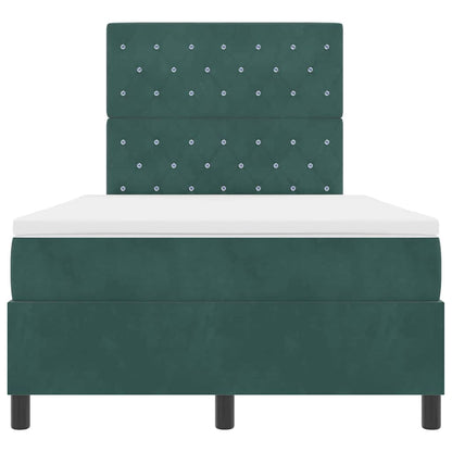 Letto a molle con materasso Verde Scuro 120 x 200 cm Velluto | homemem39