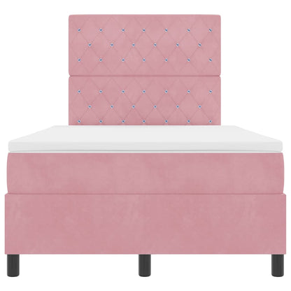 Letto a molle con materasso Rosa 120 x 200 cm Velluto | homemem39