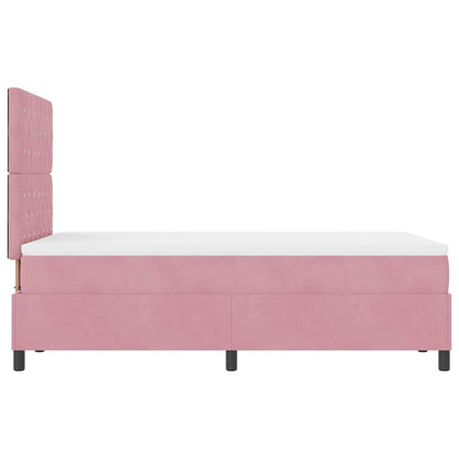 Letto a molle con materasso Rosa 120 x 200 cm Velluto | homemem39