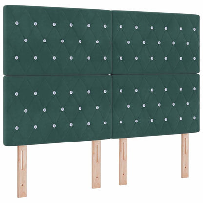 Letto a molle con materasso Verde Scuro 140 x 190 cm Velluto | homemem39