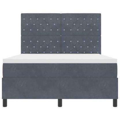 Letto a molle con materasso Grigio scuro 160 x 200 cm Velluto