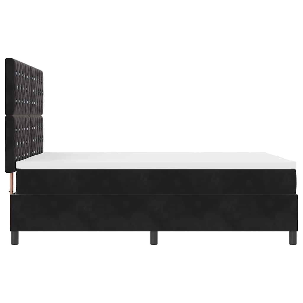 Letto a molle con materasso Nero 160 x 200 cm Velluto | homemem39