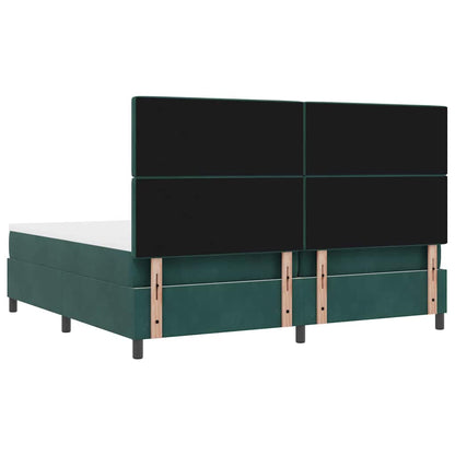 Letto a molle con materasso Verde Scuro 200 x 200 cm Velluto | homemem39