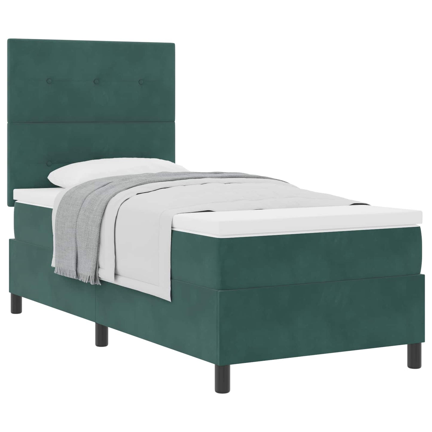 Letto a molle con testiera Verde Scuro 90 x 190 cm Velluto | homemem39