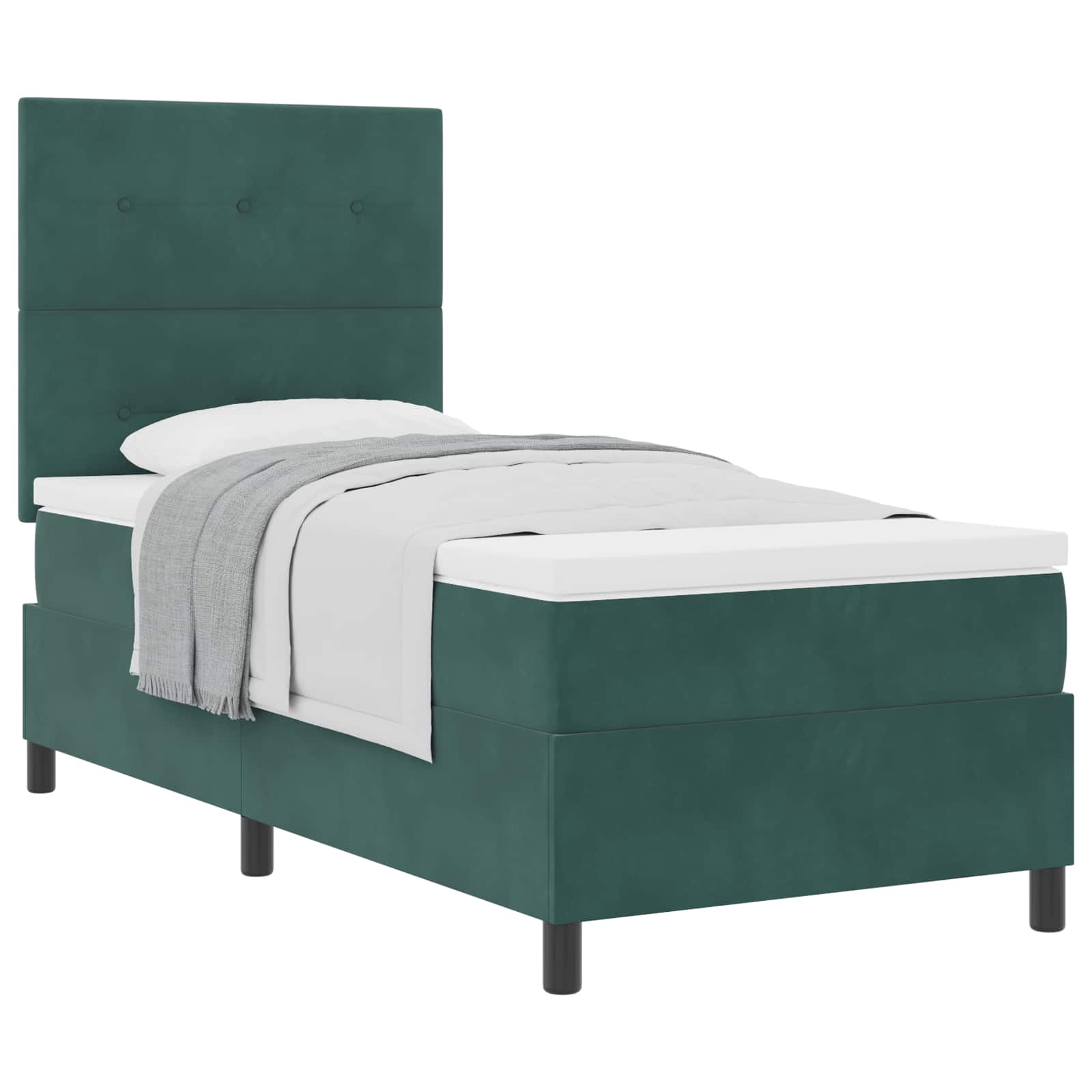 Letto a molle con testiera Verde Scuro 90 x 190 cm Velluto | homemem39