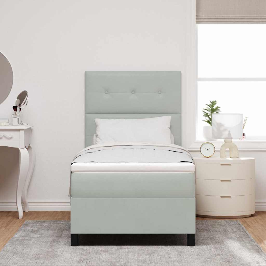 Letto a molle con testiera Grigio chiaro 90 x 200 cm Velluto | homemem39