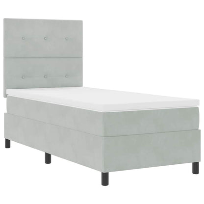 Letto a molle con testiera Grigio chiaro 90 x 200 cm Velluto | homemem39