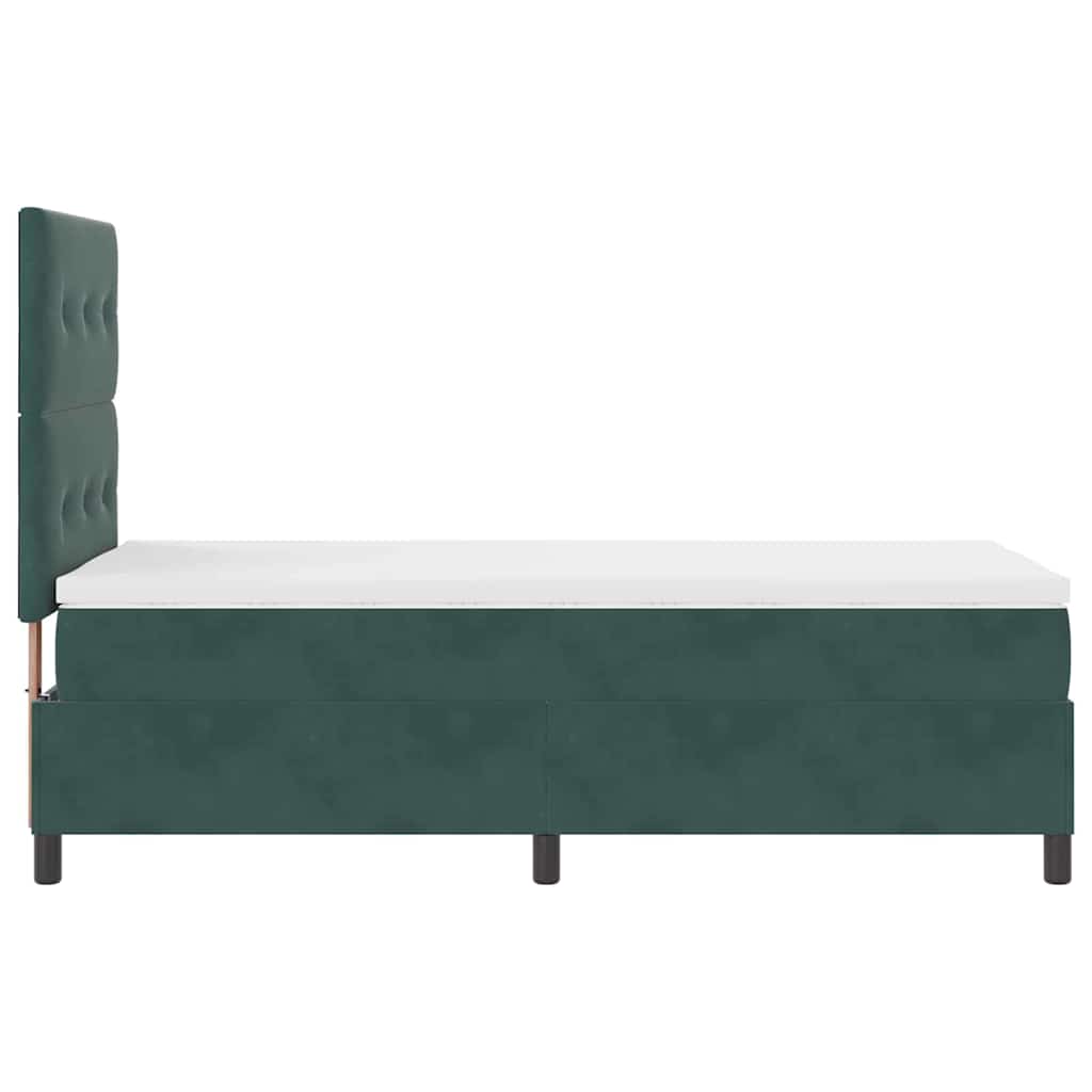 Letto a molle con materasso Verde Scuro 90 x 200 cm Tessuto