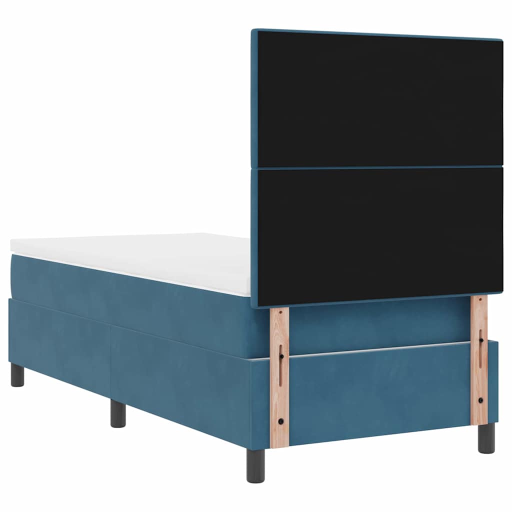 Letto a molle con testiera Blu Scuro 90 x 200 cm Velluto | homemem39