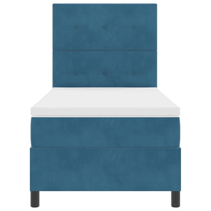 Letto a molle con testiera Blu Scuro 90 x 200 cm Velluto | homemem39