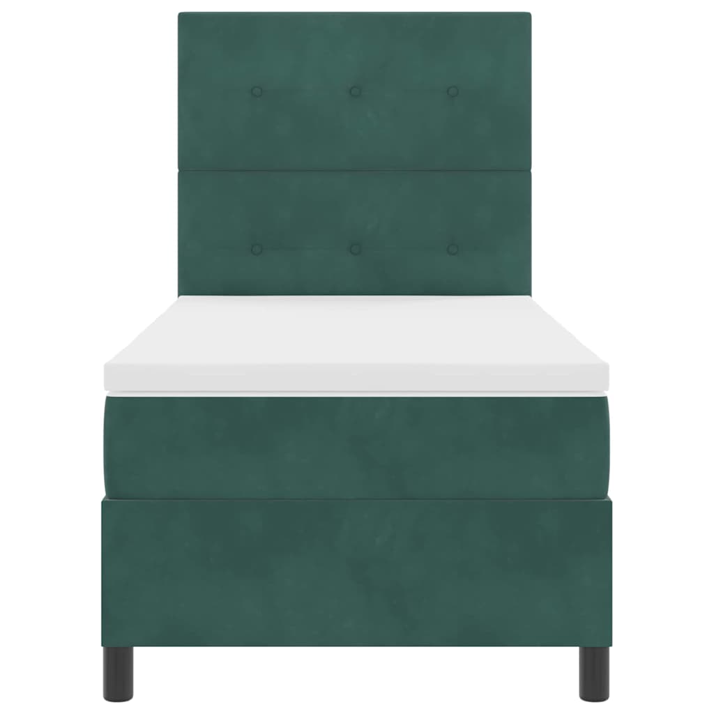 Letto a molle con testiera Verde Scuro 100 x 200 cm Velluto | homemem39