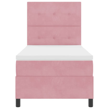 Letto a molle con testiera Rosa 100 x 200 cm Velluto | homemem39