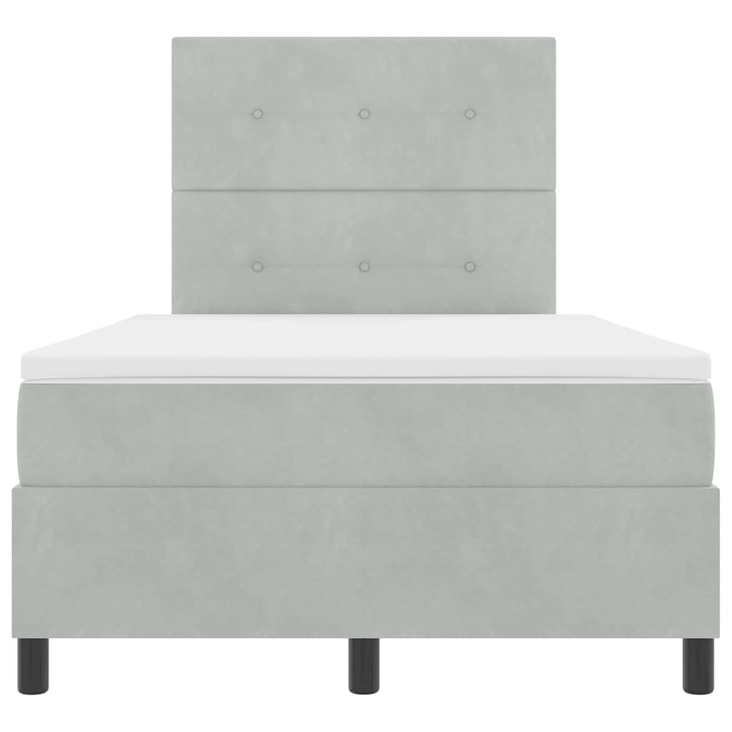 Letto a molle con testiera Grigio chiaro 120 x 190 cm Velluto | homemem39
